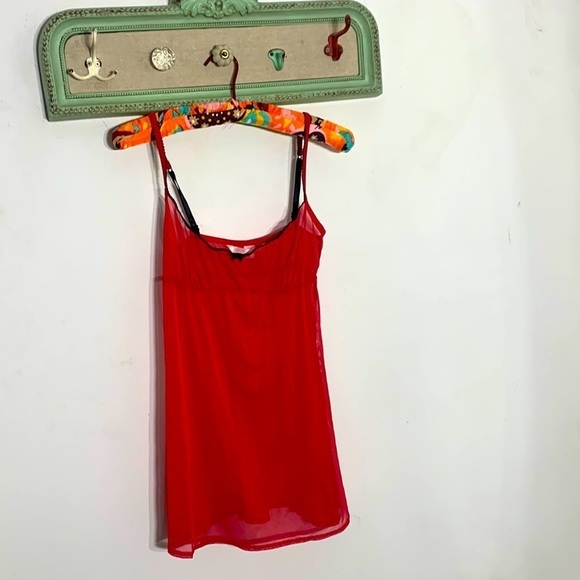 Victoria secret red sheer medium Teddy mini dress - Picture 1 of 6